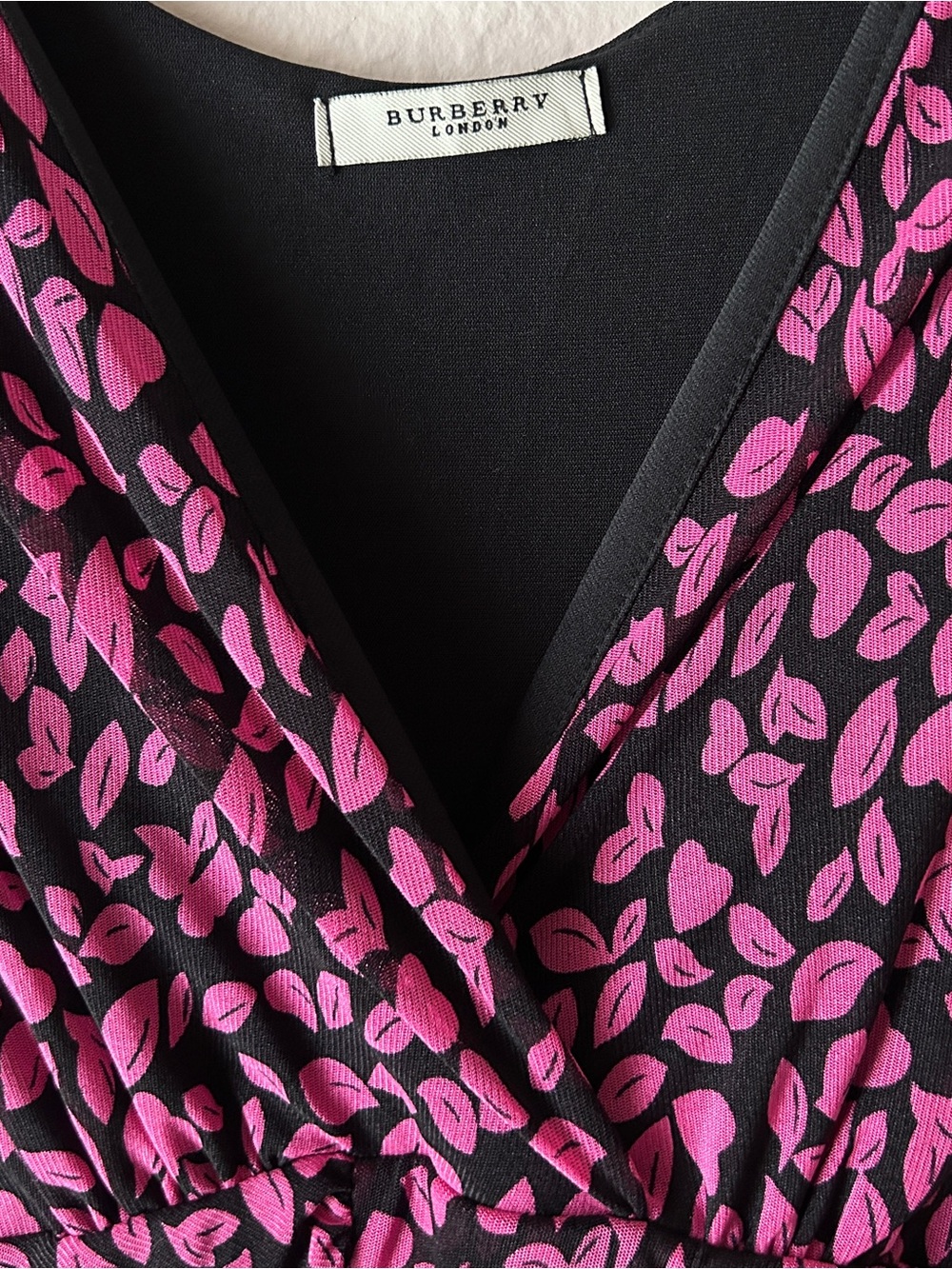 Burberry Black Dress with Pink Print - Picture 3 of 10